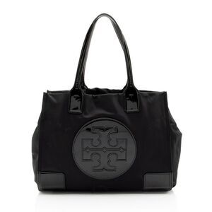 Tory Burch Nylon Patent Leather Ella Tote
